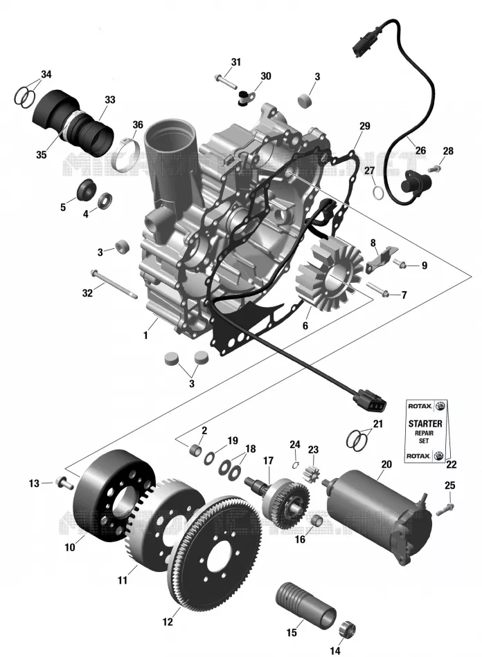 01- ROTAX - MAGNETO AND ELEKTRISCH HARNAS STARTER WITH IDF
