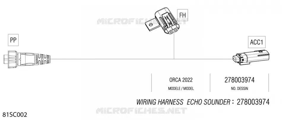 08- ELEKTRISCH HARNAS - ECHO SOUNDER WIRING HARNESS - 278003974