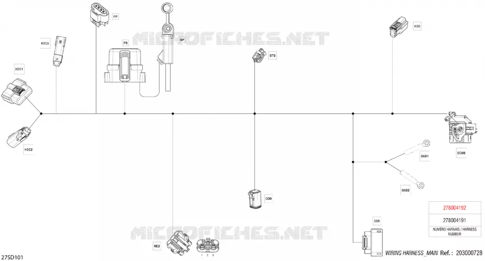 02- ELEKTRISCH HARNAS - MAIN HARNESS - 278004192
