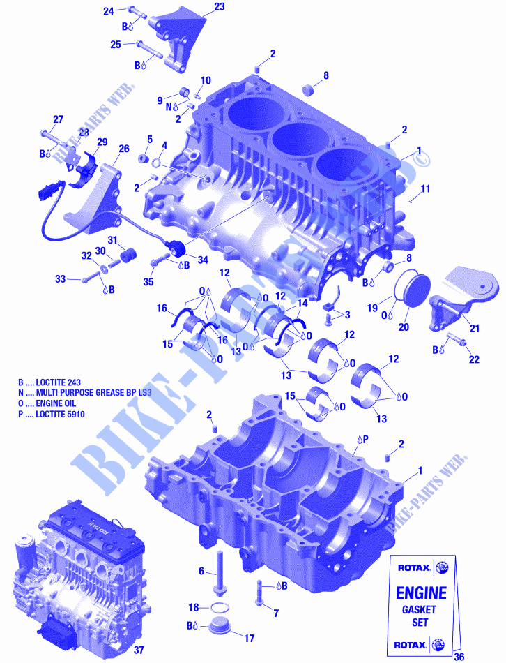 Motor en MOTORSTEUN voor Sea-Doo GTX 230 2018