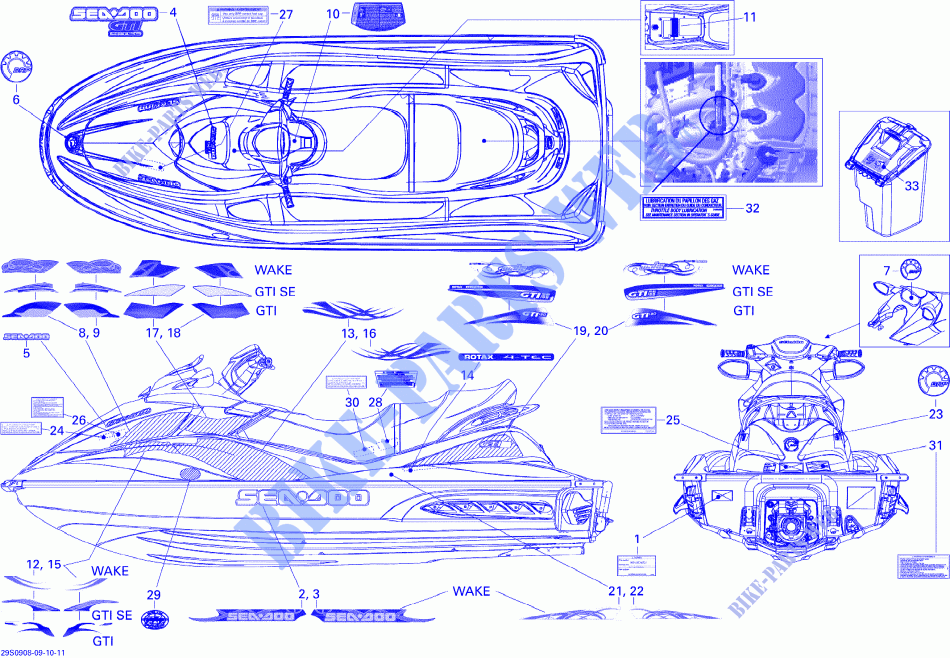 Stickers voor Sea-Doo GTI SE 130  ( SPECIAL EDITION ) 2009