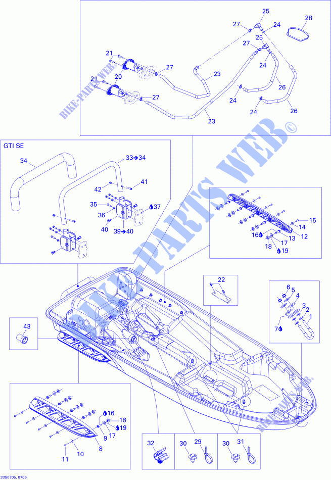 CARROSSERIE voor Sea-Doo GTI 4-TEC SE ( SPECIAL EDITION ) 2007