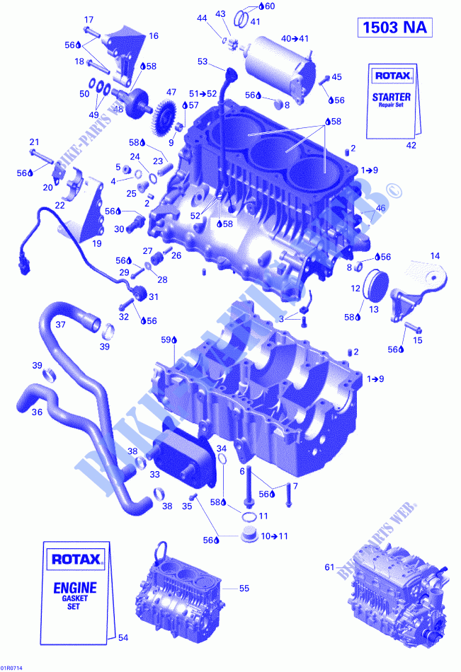 Motor en MOTORSTEUN voor Sea-Doo GTI 4-TEC SE ( SPECIAL EDITION ) 2007