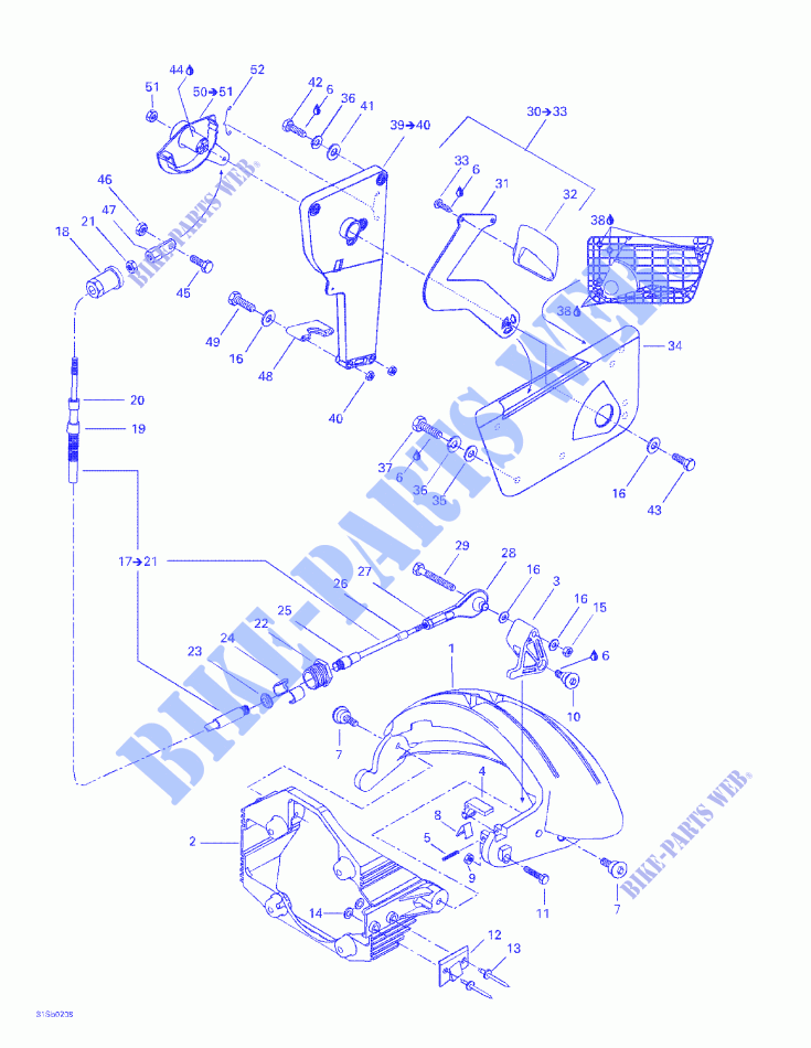 OMKEERMECHANISME voor Sea-Doo GTX RFI 5566/5565 ( FUEL INJECTION ) 2002