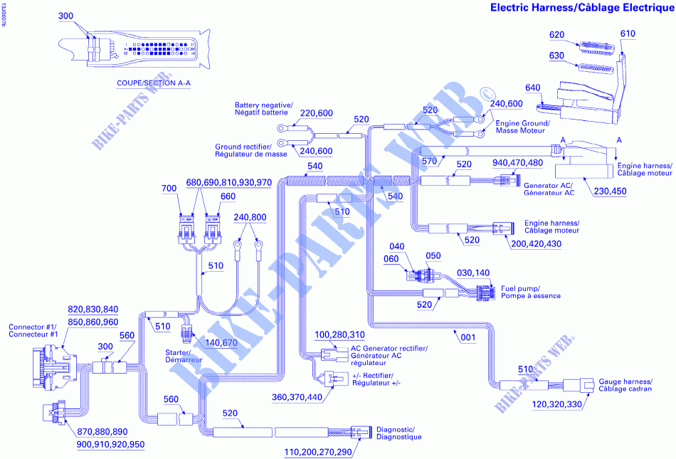 ELEKTRISCH HARNAS voor Sea-Doo 00- Model Numbers Edition 2 2006