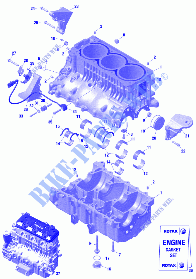 Motor   CARTERDELEN voor Sea-Doo GTX 230 2020