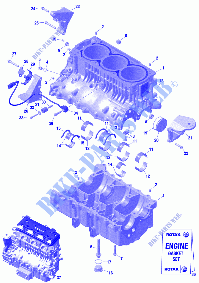 Motor   CARTERDELEN voor Sea-Doo GTI SE 170 2020