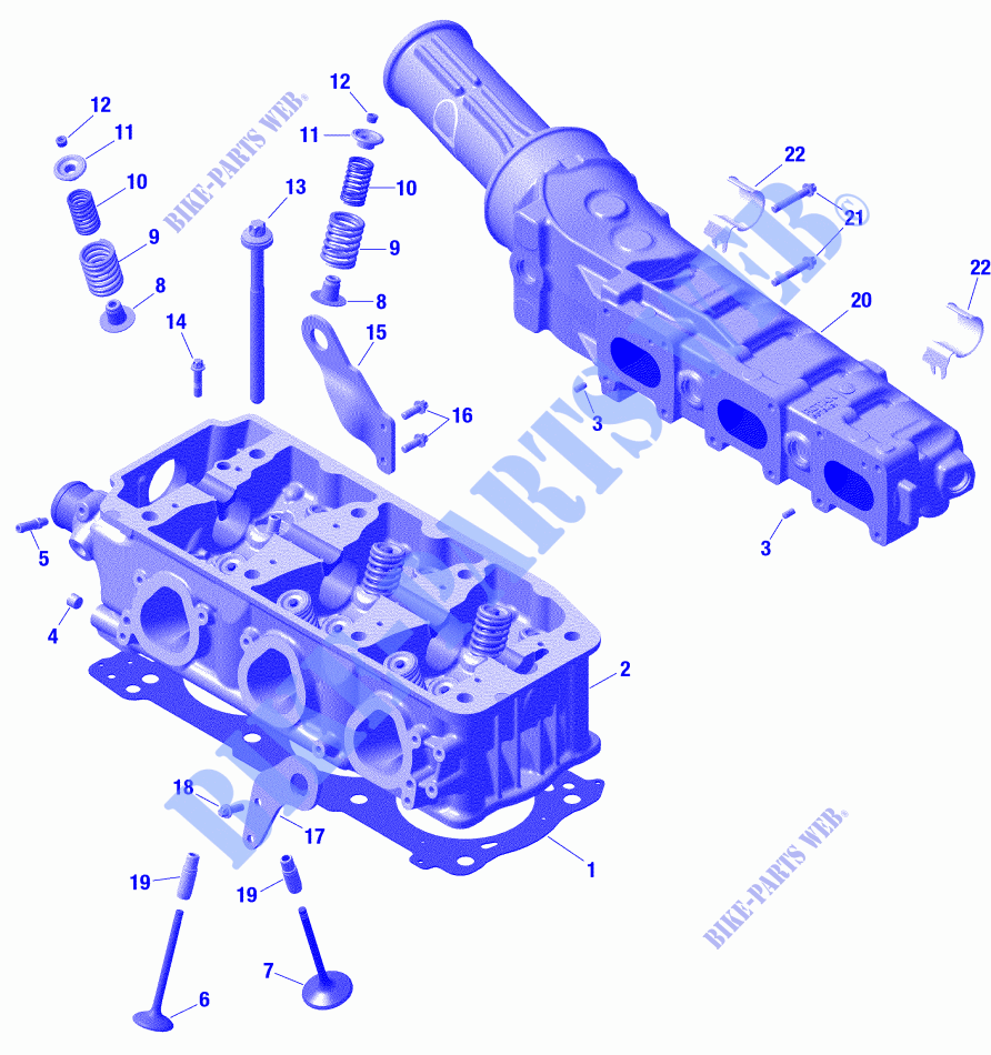 Motor   Cilinderkop en Uitlaatenset voor Sea-Doo GTI SE 130 2020