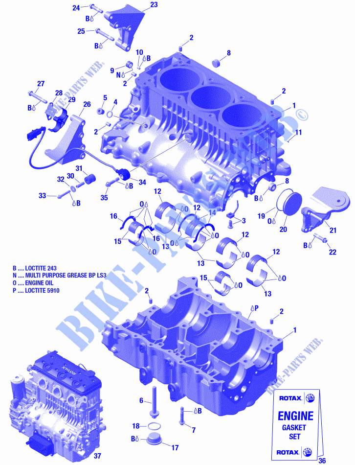 Motor en MOTORSTEUN voor Sea-Doo GTI 155 2019